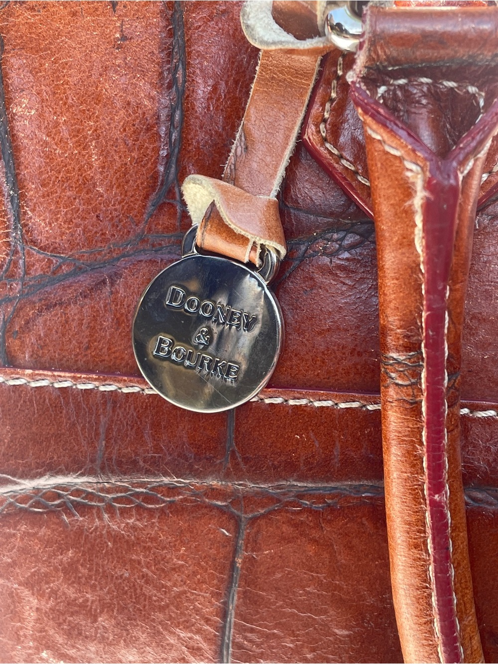 Rare Vintage Dooney & Bourke Nile Croco Domed Satchel Made In Italy 2002 - Picture 2 of 9